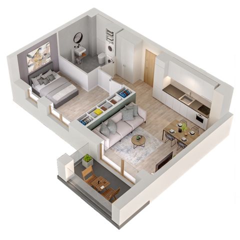Plan 2 pok. 43m²
