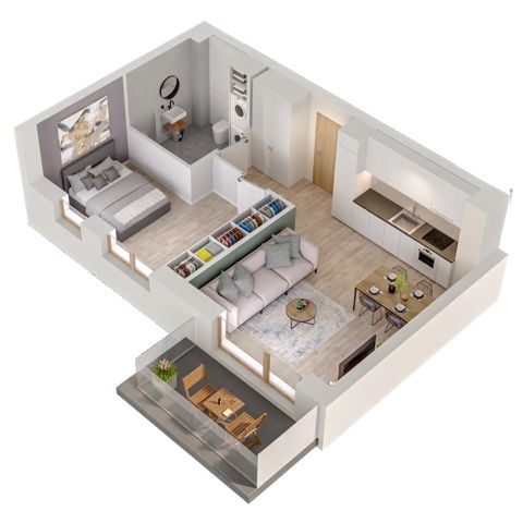 Plan 2 pok. 43m²