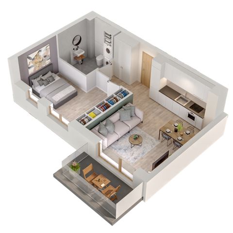 Plan 2 pok. 43m²
