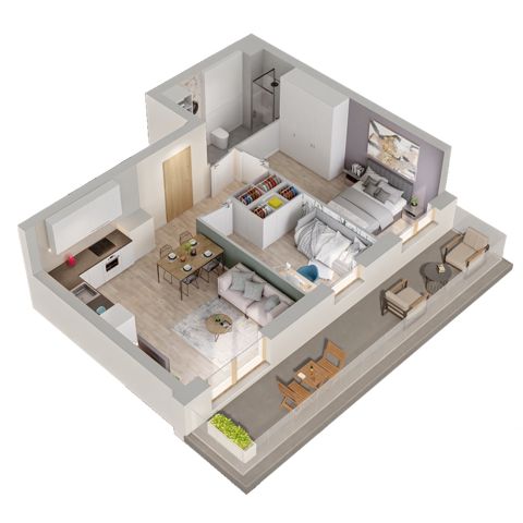 Plan 3 pok. 51m²