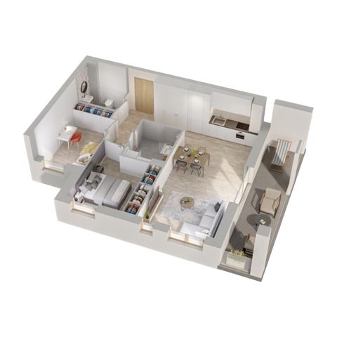 Plan 3 pok. 61m²