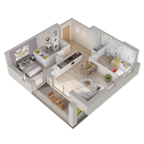 Plan 3 pok. 57m²