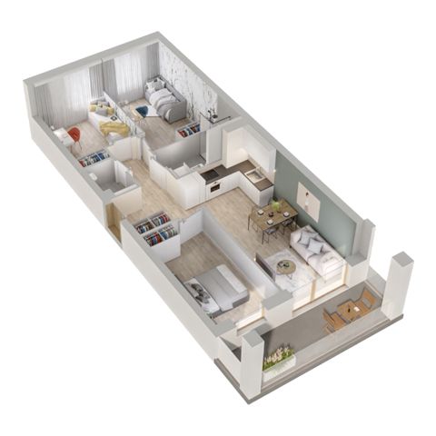 Plan 4 pok. 64m²