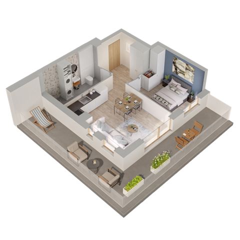 Plan 2 pok. 40m²