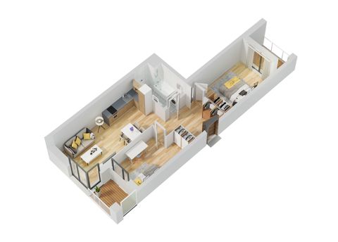 Plan 3 pok. 60m²