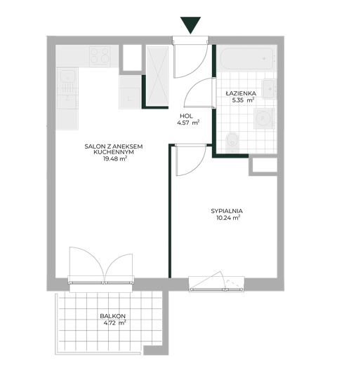 Plan 2 pok. 40m²