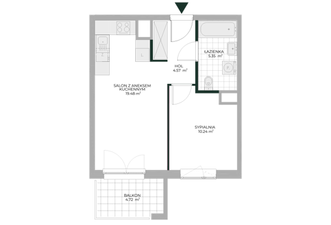 Plan 2 pok. 40m²