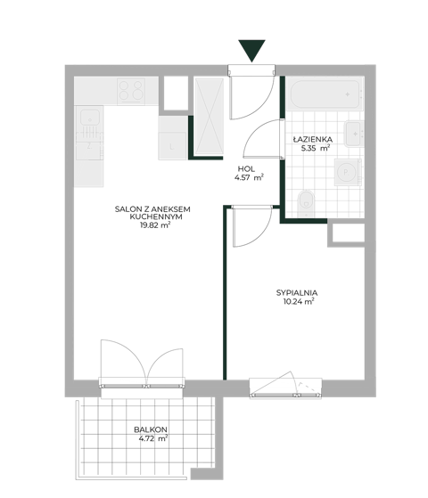 Plan 2 pok. 40m²