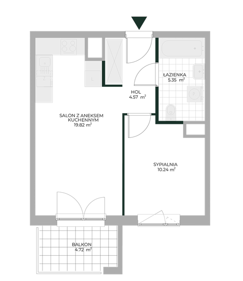 Plan 2 pok. 40m²