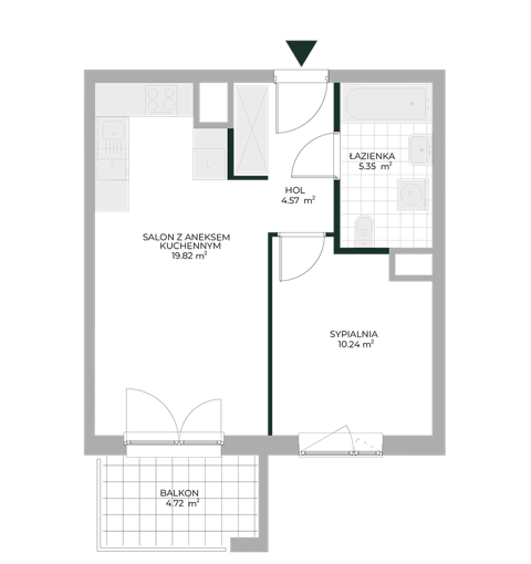 Plan 2 pok. 40m²
