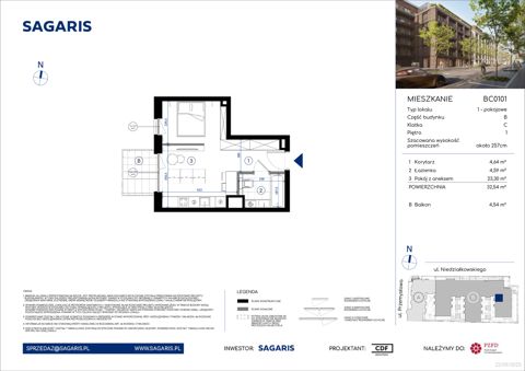 Plan 1 pok. 33m²