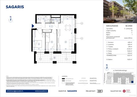 Plan 3 pok. 64m²