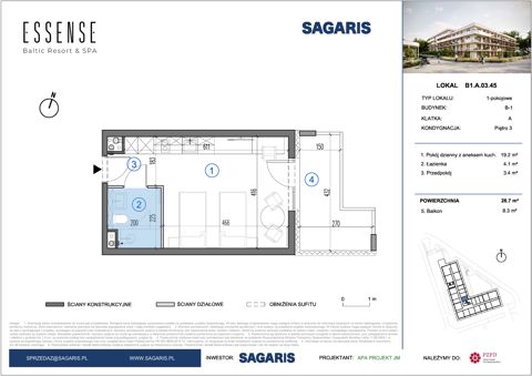 Plan 1 pok. 27m²