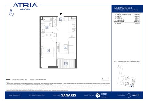 Plan 2 pok. 39m²