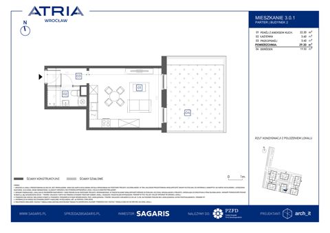 Plan 1 pok. 29m²