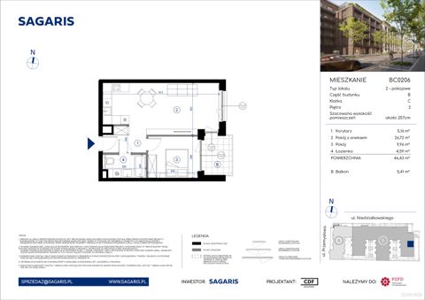 Plan 2 pok. 46m²