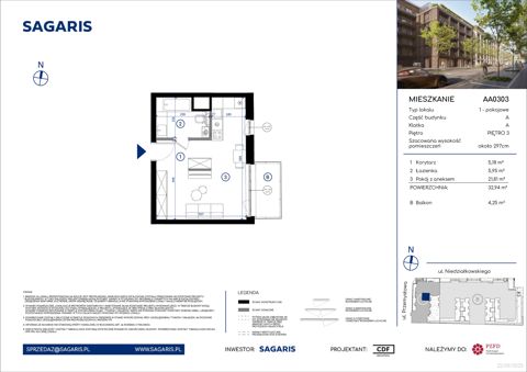 Plan 1 pok. 33m²