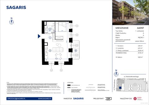 Plan 1 pok. 37m²
