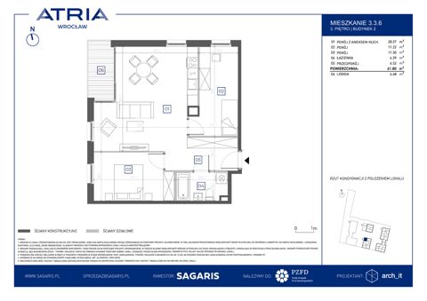 Plan 3 pok. 62m²