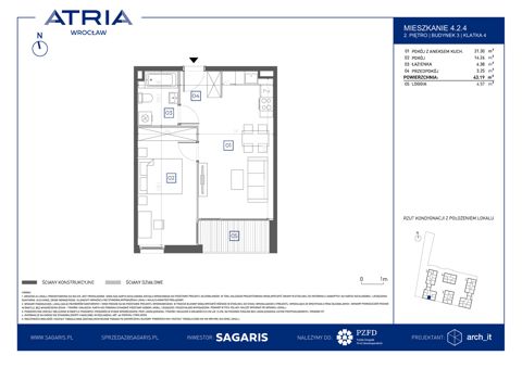 Plan 2 pok. 43m²