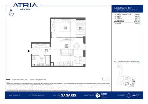 Plan 2 pok. 45m²