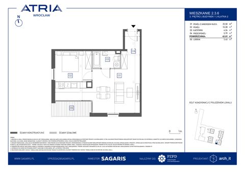 Plan 2 pok. 46m²