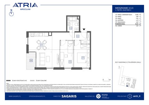 Plan 3 pok. 54m²