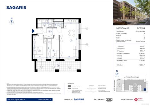 Plan 3 pok. 64m²