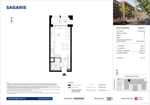 Plan 1 pok. 33m²