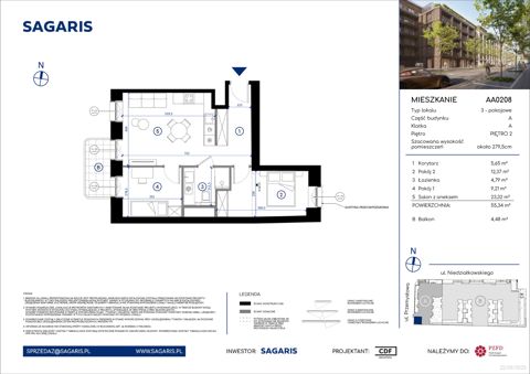 Plan 3 pok. 55m²