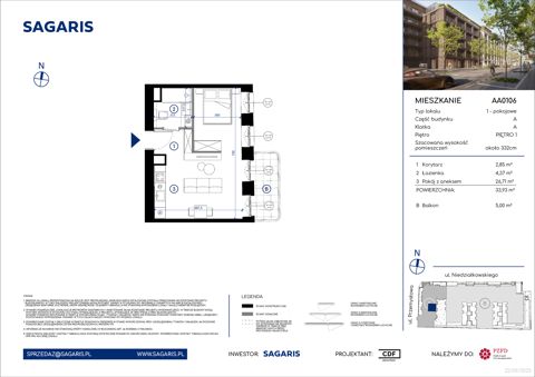 Plan 1 pok. 34m²