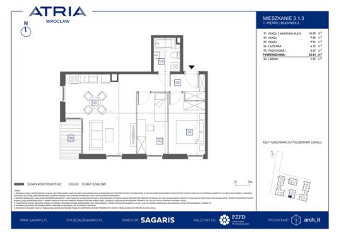 Plan 3 pok. 54m²