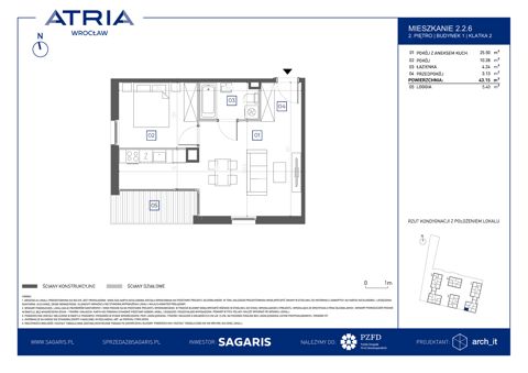 Plan 2 pok. 43m²
