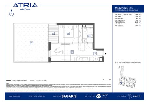 Plan 2 pok. 36m²