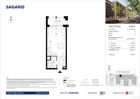 Plan 1 pok. 33m²