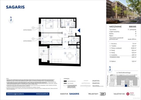 Plan 3 pok. 61m²