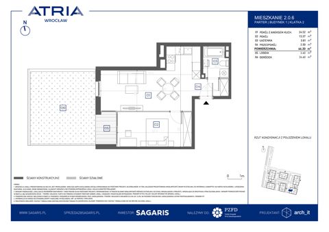 Plan 2 pok. 44m²