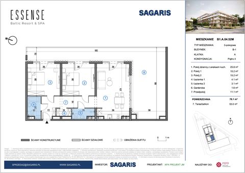 Plan 3 pok. 76m²
