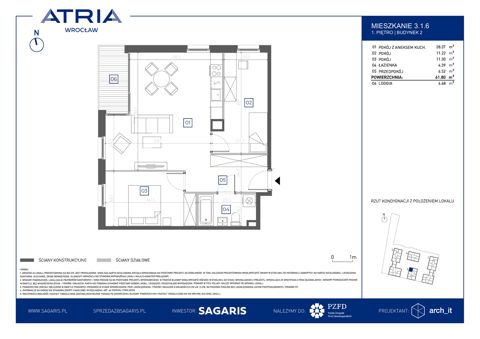 Plan 3 pok. 62m²