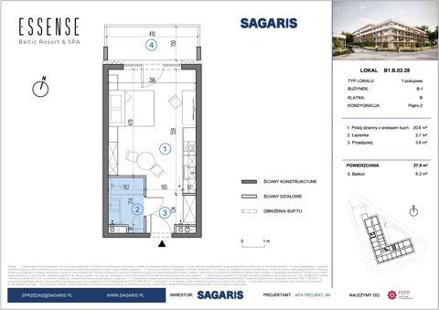 Plan 1 pok. 28m²