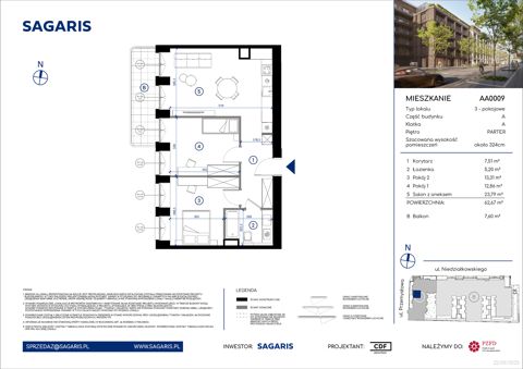 Plan 3 pok. 63m²