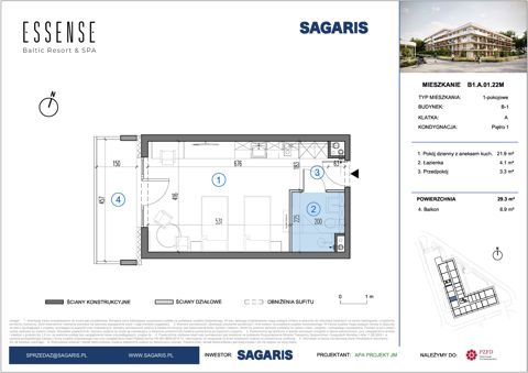 Plan 1 pok. 29m²