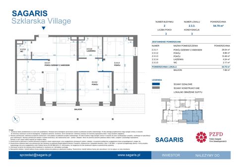 Plan 3 pok. 55m²