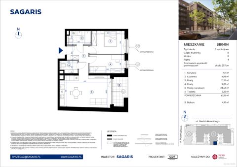 Plan 3 pok. 62m²