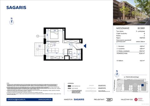 Plan 1 pok. 32m²