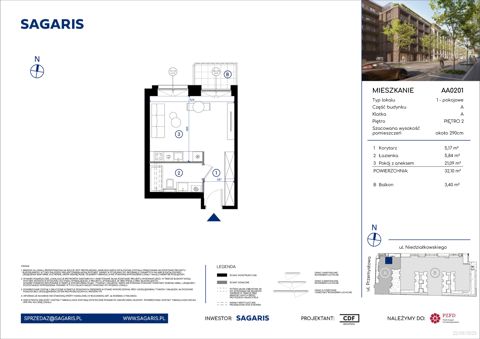 Plan 1 pok. 32m²