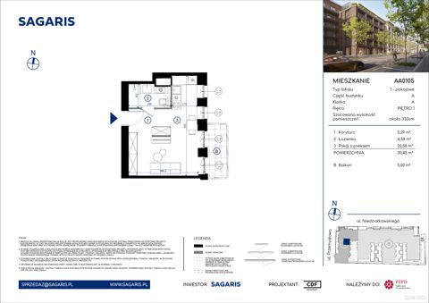 Plan 1 pok. 30m²