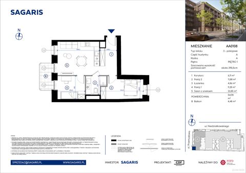 Plan 3 pok. 55m²