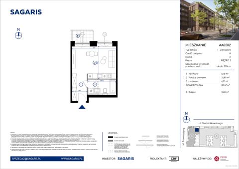 Plan 1 pok. 34m²