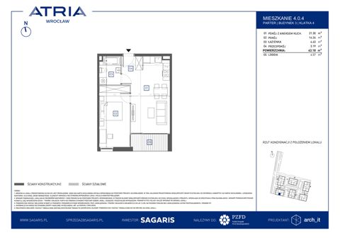 Plan 2 pok. 43m²
